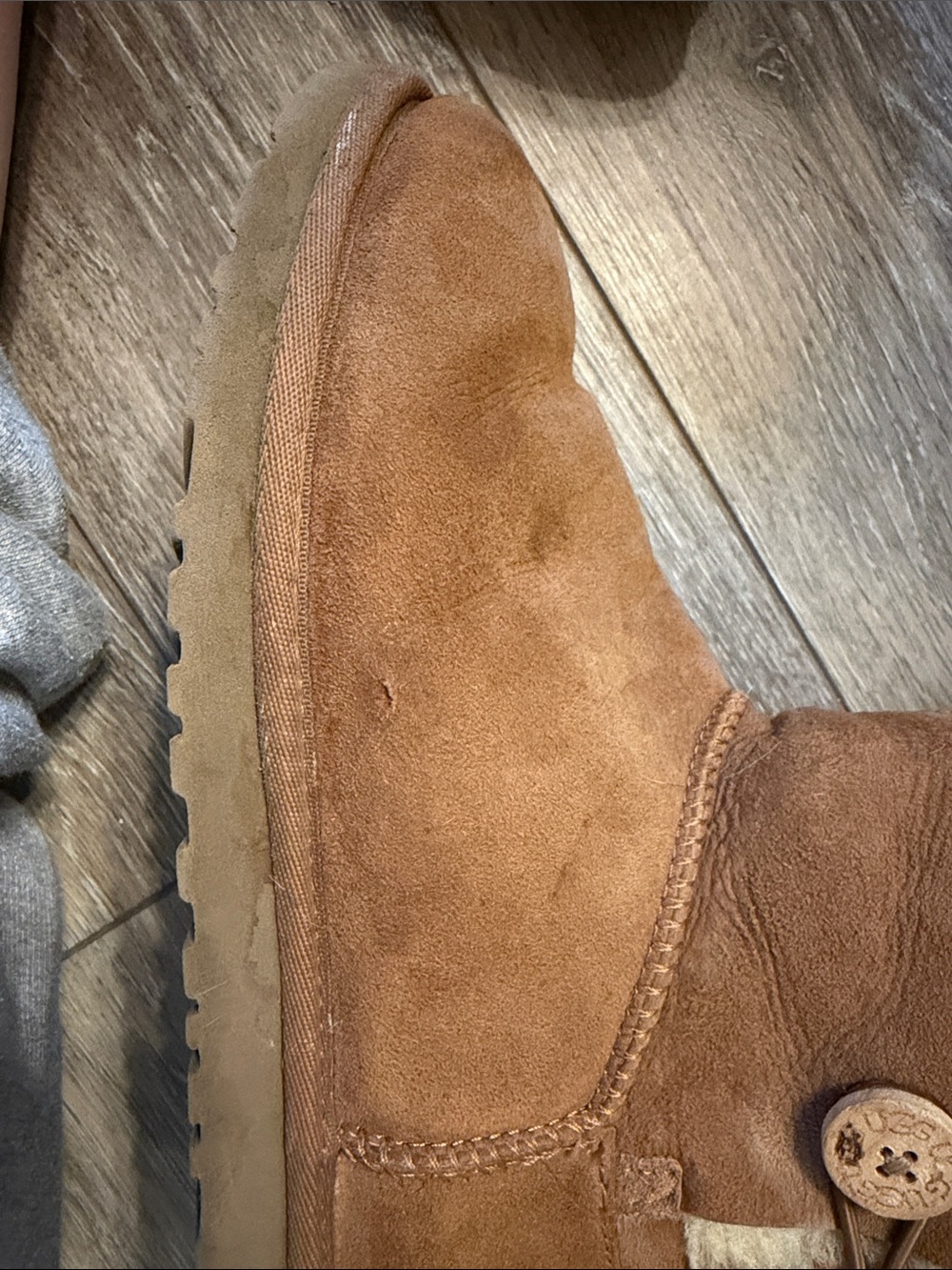 UGG Chestnut Tall Triple Button Sheepskin Boots - Picture 7 of 12